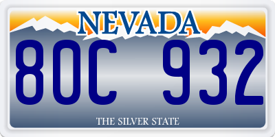 NV license plate 80C932