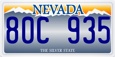 NV license plate 80C935