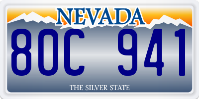 NV license plate 80C941