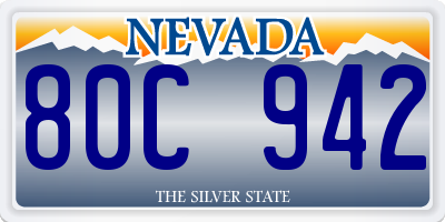 NV license plate 80C942