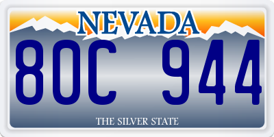 NV license plate 80C944