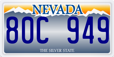NV license plate 80C949