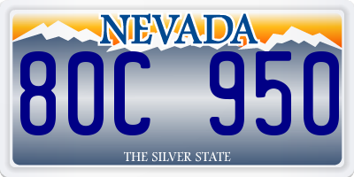 NV license plate 80C950