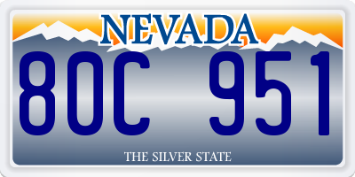 NV license plate 80C951