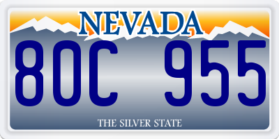 NV license plate 80C955