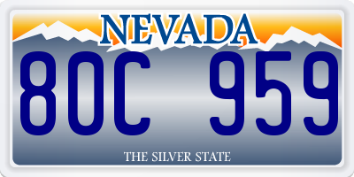 NV license plate 80C959