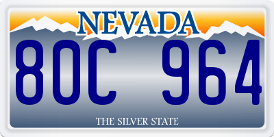 NV license plate 80C964