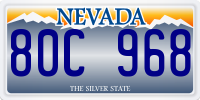 NV license plate 80C968