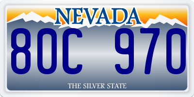 NV license plate 80C970