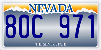 NV license plate 80C971