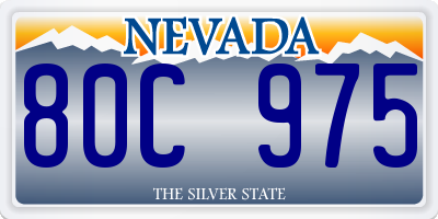 NV license plate 80C975