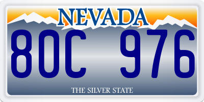 NV license plate 80C976