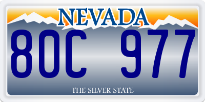 NV license plate 80C977