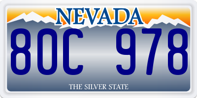 NV license plate 80C978
