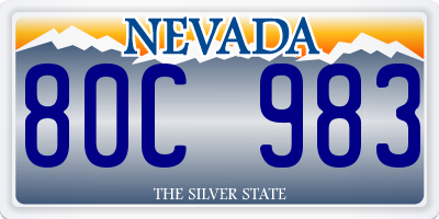 NV license plate 80C983