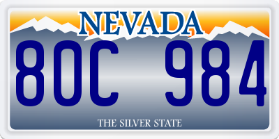 NV license plate 80C984