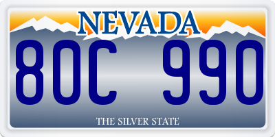 NV license plate 80C990