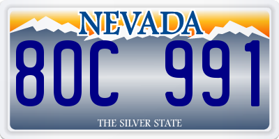 NV license plate 80C991
