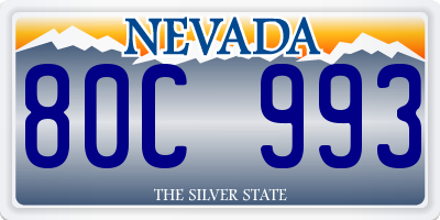 NV license plate 80C993