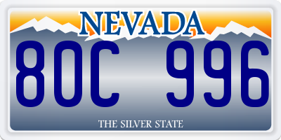 NV license plate 80C996