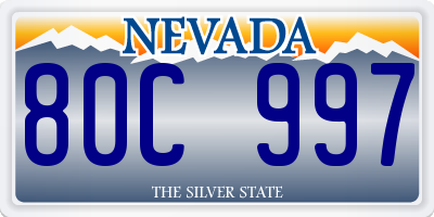 NV license plate 80C997