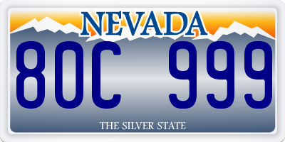 NV license plate 80C999