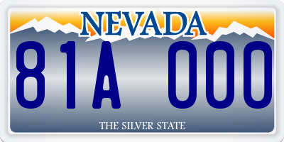 NV license plate 81A000