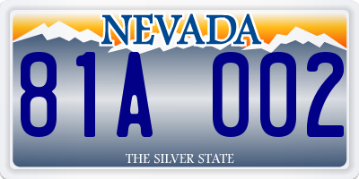 NV license plate 81A002