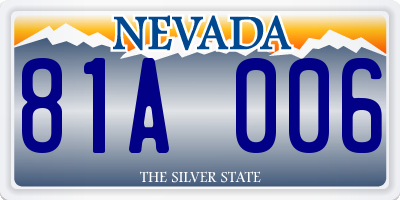 NV license plate 81A006