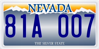 NV license plate 81A007