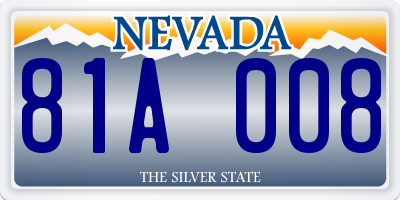 NV license plate 81A008