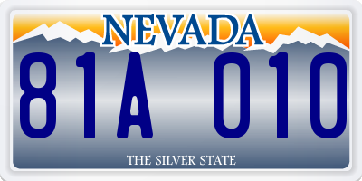 NV license plate 81A010