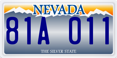 NV license plate 81A011