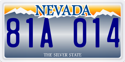 NV license plate 81A014