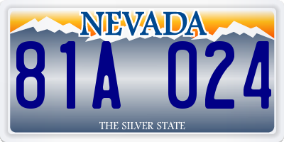 NV license plate 81A024
