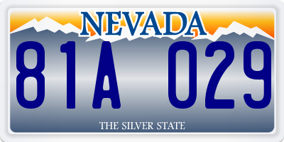 NV license plate 81A029