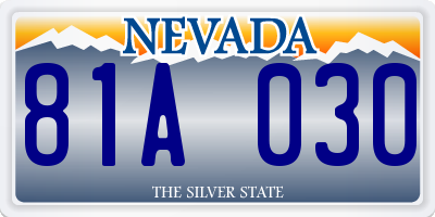 NV license plate 81A030