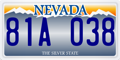 NV license plate 81A038