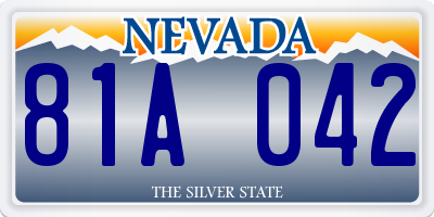 NV license plate 81A042