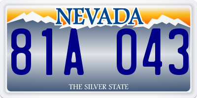 NV license plate 81A043