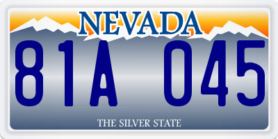 NV license plate 81A045