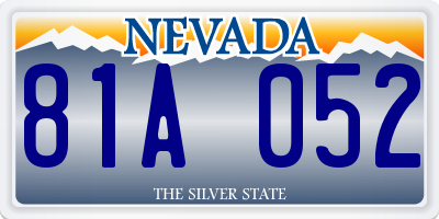 NV license plate 81A052