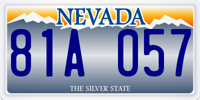 NV license plate 81A057