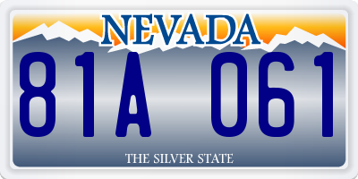 NV license plate 81A061