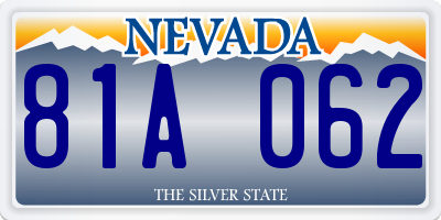 NV license plate 81A062