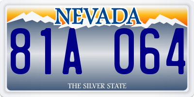 NV license plate 81A064