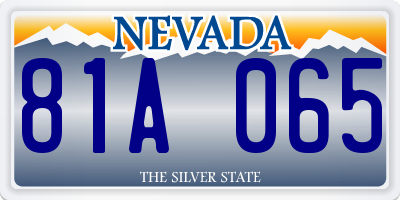 NV license plate 81A065