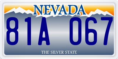 NV license plate 81A067