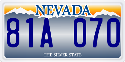 NV license plate 81A070