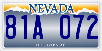 NV license plate 81A072